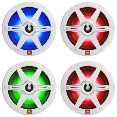 4x JBL Club 82 8'' 450 Watt Max Marine Boat Audio RGB LED Gray Speakers W/Grilles