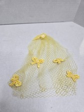 Vintage Lace Hair Net Baby Bonnet Yellow Bows