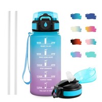 Trinkflasche 500Ml Japoria, Sportflasche Mit Strohhalm, Auslaufsicher, FüR