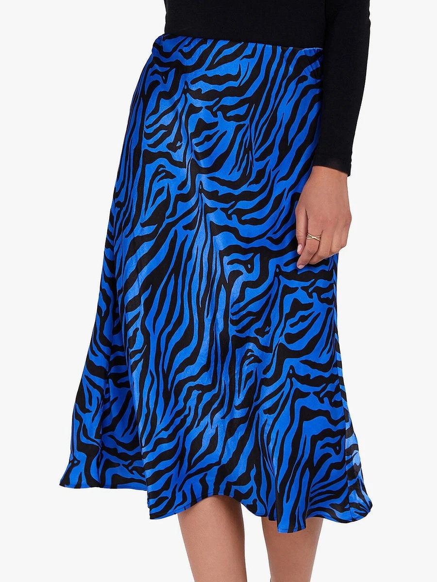 Blue zebra skirt cheap