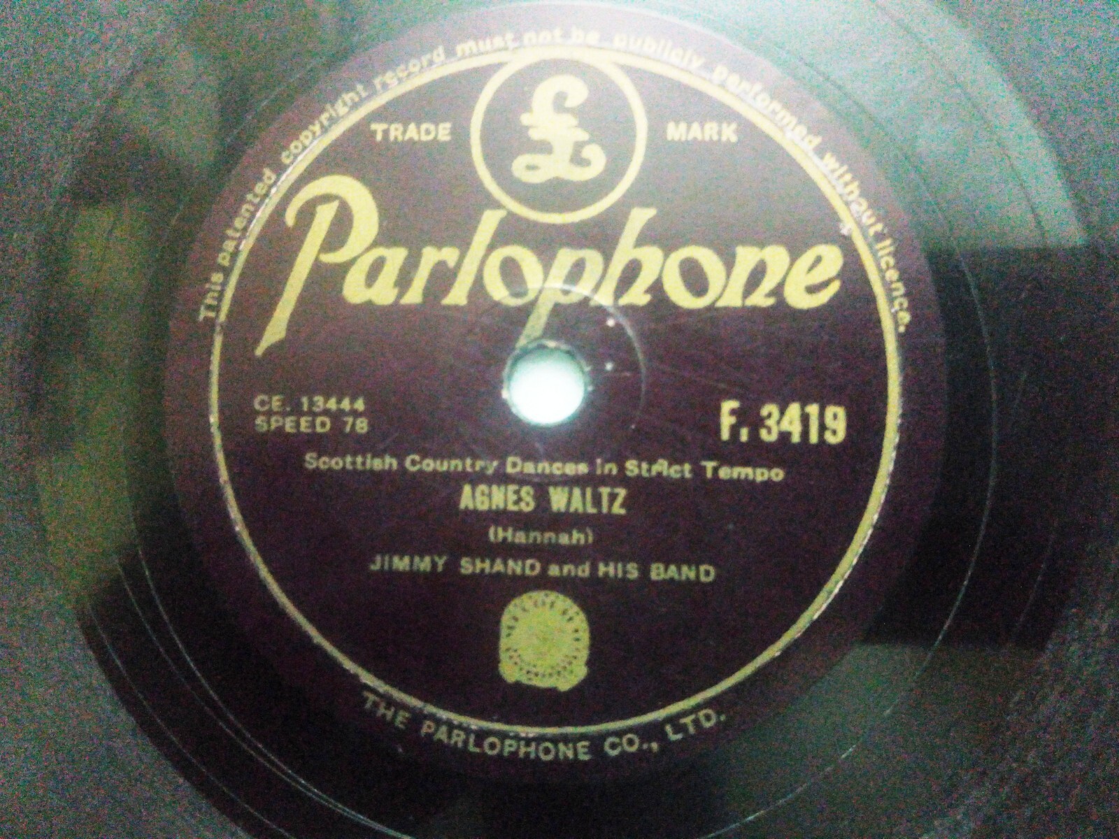 Jimmy Shand & His Band Scottish Dance Parlophone Rare 78 Rpm Record  VG+