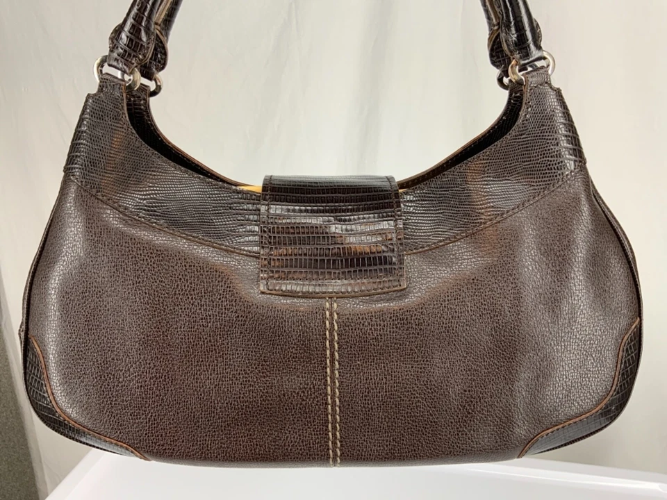 Новый без ценников - Tod's сумка кожаная Дамская сумка ящерица отделки шоколадно-коричневый Италия - Изображение 4 из 4