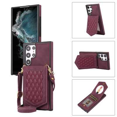 For Samsung S23 S22 S21 S20 5G Ultra Plus Luxury Leather Wallet Card Back Cover