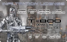 T-800 Terminator Novelty License MADE ON METAL/ALUMINUM