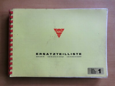 Ersatzteilliste ABG Betonbahnfertiger VAS 512 Glätteinrichtung VAZ513 parts list