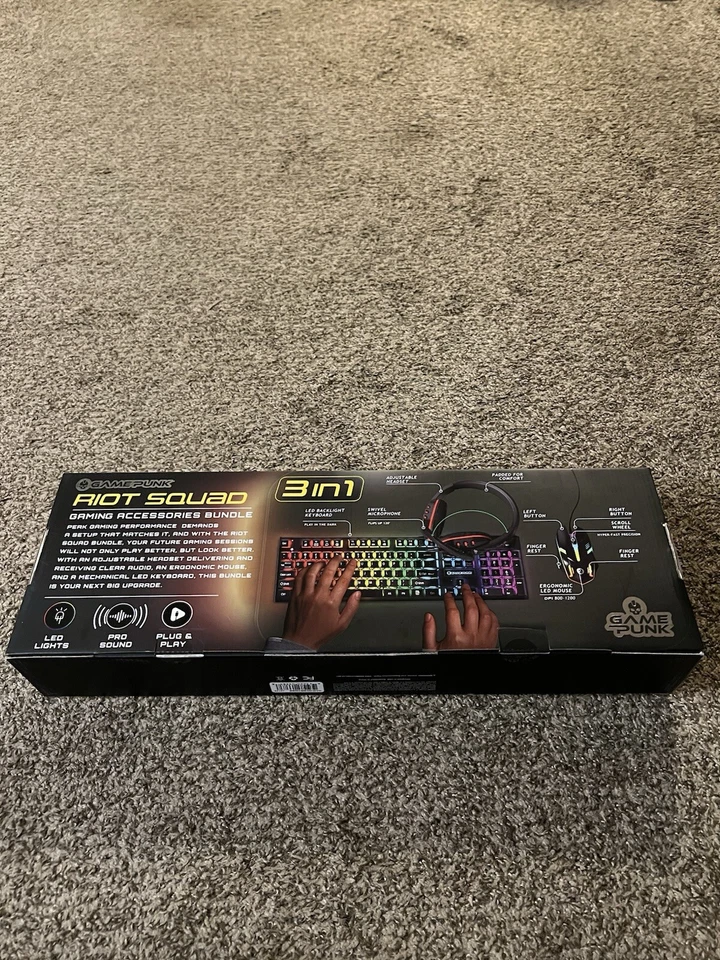 Game Punk Riot Squad Gaming Accessories Bundle LED Keyboard Mouse And Headset - Image 2 of 4