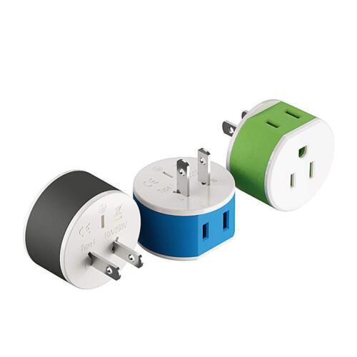 Japan, Philippinen Netzstecker Adapter mit 2 USA Eingängen - Reise 3er-Pack - Typ... - Bild 1 von 4