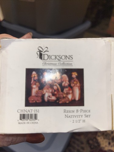 Dicksons Nativity Micro 8 Pc Set 2 1/2" Resin Christmas Jesus Miniature NIB - Picture 3 of 3