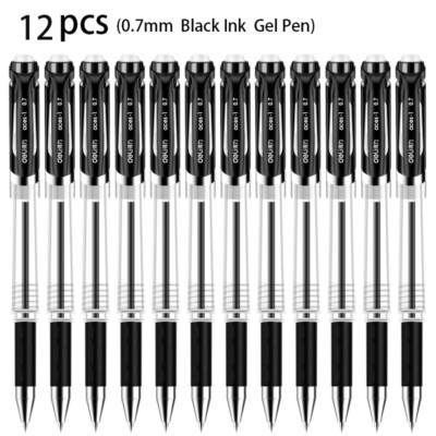 Deli 12pcs 0.7mm Black Ink Gel Pen High-quality Signing Pen Supplies Stationery