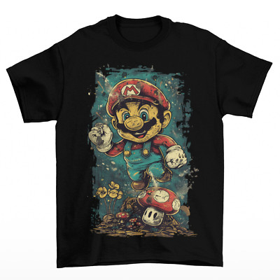Mario Mushroom T-Shirt Unisex Cotton N64 NES Luigi Adult Yoshi Video Games New