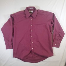 The Men's Store at Sears Maroon Red 15099 VTG 80s 90s 16.5x32/33 Dress Shirt Top