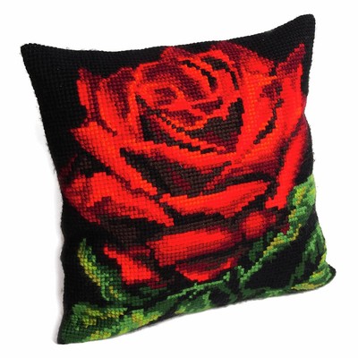 Collection D'Art CD5257 Kit de broderie au point de croix Motif coussin Pont au conte de fées Multicolore 40 x 40 cm