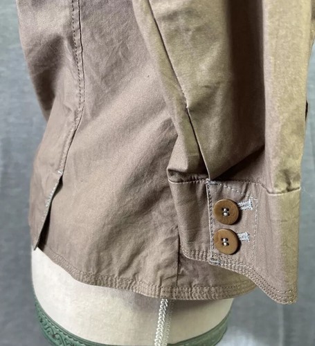 Sigrid Olsen Coat Jacket Safari Sz 4 Brown Cotton 3/4 Sleeve Vtg Y2K Academia - Picture 20 of 21