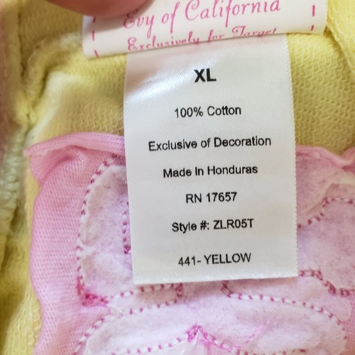 Sanrio Hello kitty Girl's Yellow Cropped Sweatpants sz XL - Picture 3 of 6