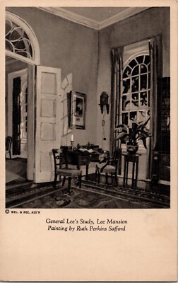 General Lee's Study Lee Mansion Painting by Ruth Perkins Safford Postcard spc8