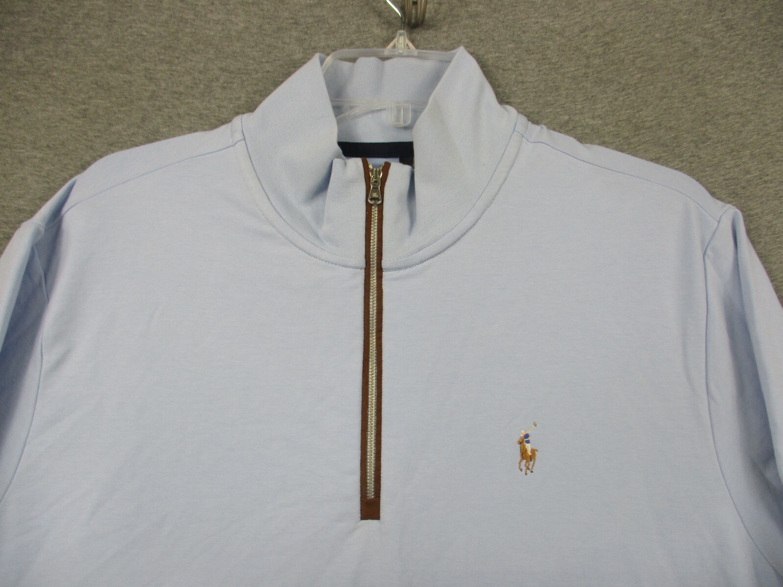 Polo Ralph Lauren Pullover Blu Grande Elasticizzato Lisle Golf Carne Pony