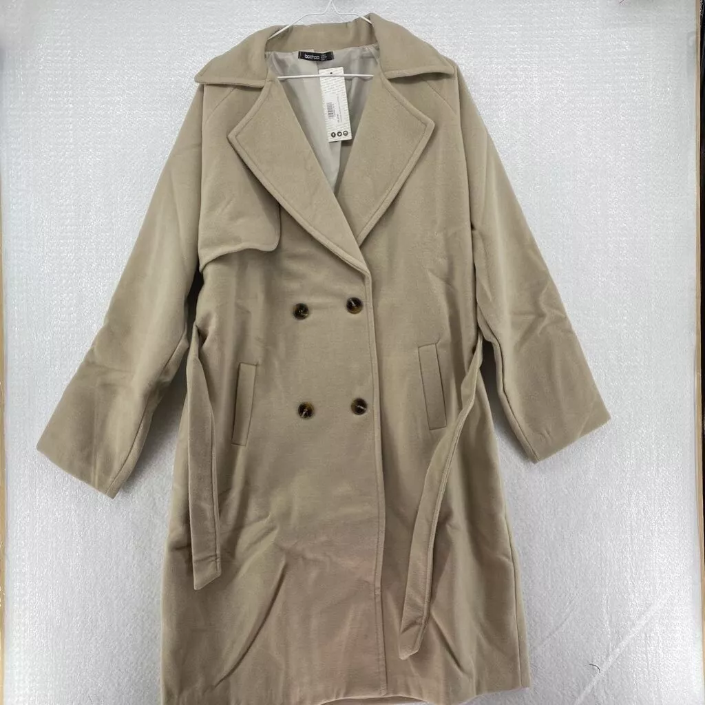 Belted wool sale look trench