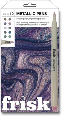 Frisk Metallic Stifte - 1 mm Kugelspitze - hochpigmentiert - opak - 10er Set
