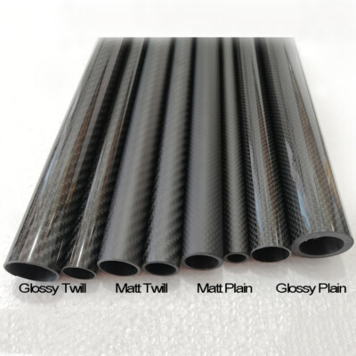 Tubo Fibra Carbonio 3K &ndash; Diametri 21-60 Mm &ndash; Lunghezza 1 Metro &ndash; Nero &ndash; Per Modellismo, Droni, RC