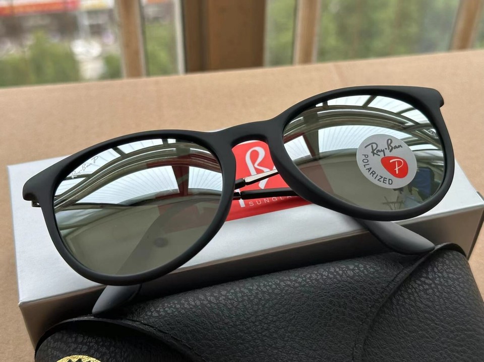 RayBanErika Mirror Sunglasses RB4171 601 Black Silver eBay