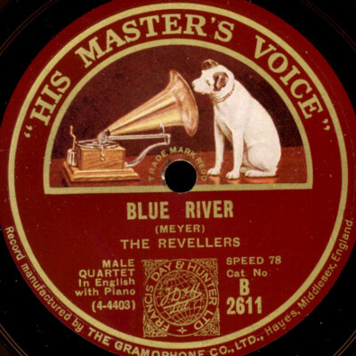 THE REVELLERS (VORBILD COMEDIAN HARM.) Blue River 78rpm  Schellackplatte S6980