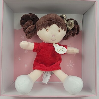 JOLIJOU Paris France My First Santa Doll Red Dress Play Lovey Brown Hair 