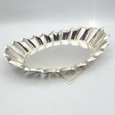 Vassoio in argento sheffield antico silver plated ovale stile Art Deco anni '30
