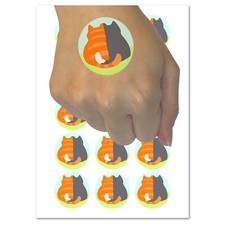 Pair of Cuddling Cats Temporary Tattoo Water Resistant Fake Body Art Set