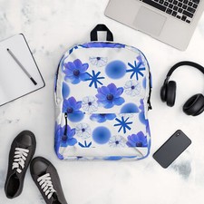 Blue Summer Flower Backpack Matching Design