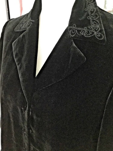 "TAHARI"A NEUE ATEMBERAUBENDE ELEGANTE SCHWARZ BESTICKT SAMTEN ABEND VOLLE JACKE 4/SM - Bild 8 von 10