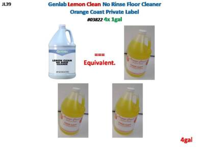 #ad Genlab Lemon Clean No Rinse Floor Cleaner 4x1 gal Orange Coast private Label $33.88