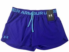 Under Armour Girls Play Up Athletic Shorts Size XL Blue 1363372