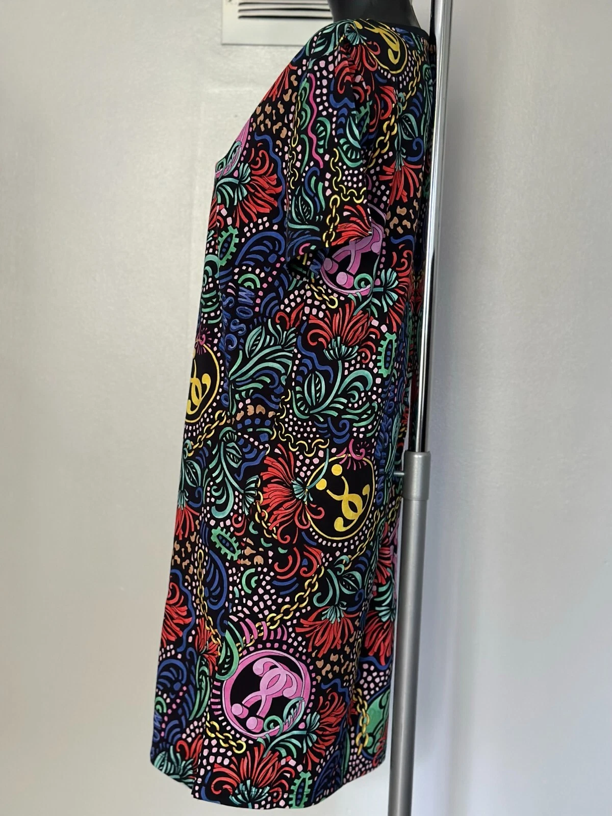 Moschino T shirt multicolore abito taglia S prezzo di ricambio £170