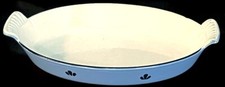 DRU Blue Tulip Enamel Cast Iron Casserole Baking Dish 36 Holland 14” Oval