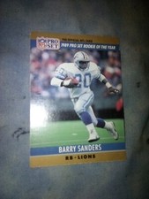 Barry Sanders RB Lions 1989 Pro Set Rookie Of The Year The Official NFL Card