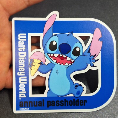 Aftermarket Walt Disney Annual Passholder featuring Stitch in D magnet format