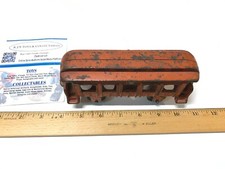 EARLY CAST IRON 402 ORANGE TRAIN TROLLY CAR ARCADE CAST IRON TOY TRAIN