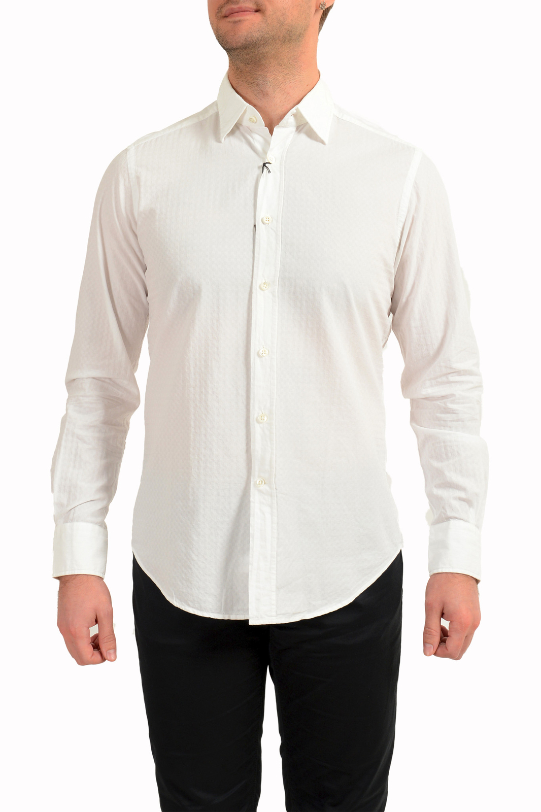 Glanshirt Белая клетчатая рубашка с длинным рукавом бренда Slowear в клетку Нам 155 СЕЙЧАС 39 20190₽