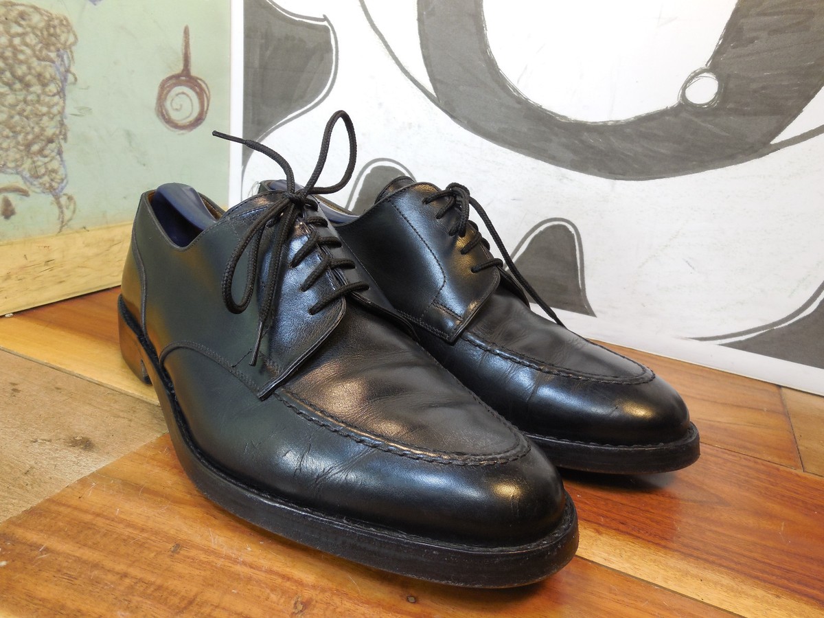 Zelli Black Leather Oxfords Men display picture 2