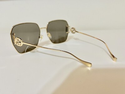 NEW GUCCI WOMEN SQUARE GOLD SUNGLASSES GG1207SA 005 Gucci GG1207SA 005 Sunglasses Women main image 2