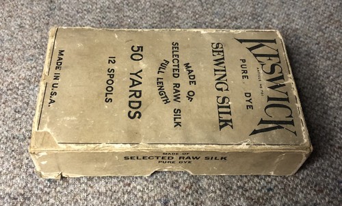 ANTIQUE VINTAGE KESWICK PURE DYE SEWING SILK THREAD BOX EMPTY DISPLAY DECOR - Picture 5 of 8