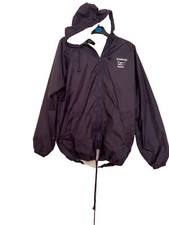 Men Womens Waterproof Jacket Hood Size M Dark Blue Raincoat Mac New Spring