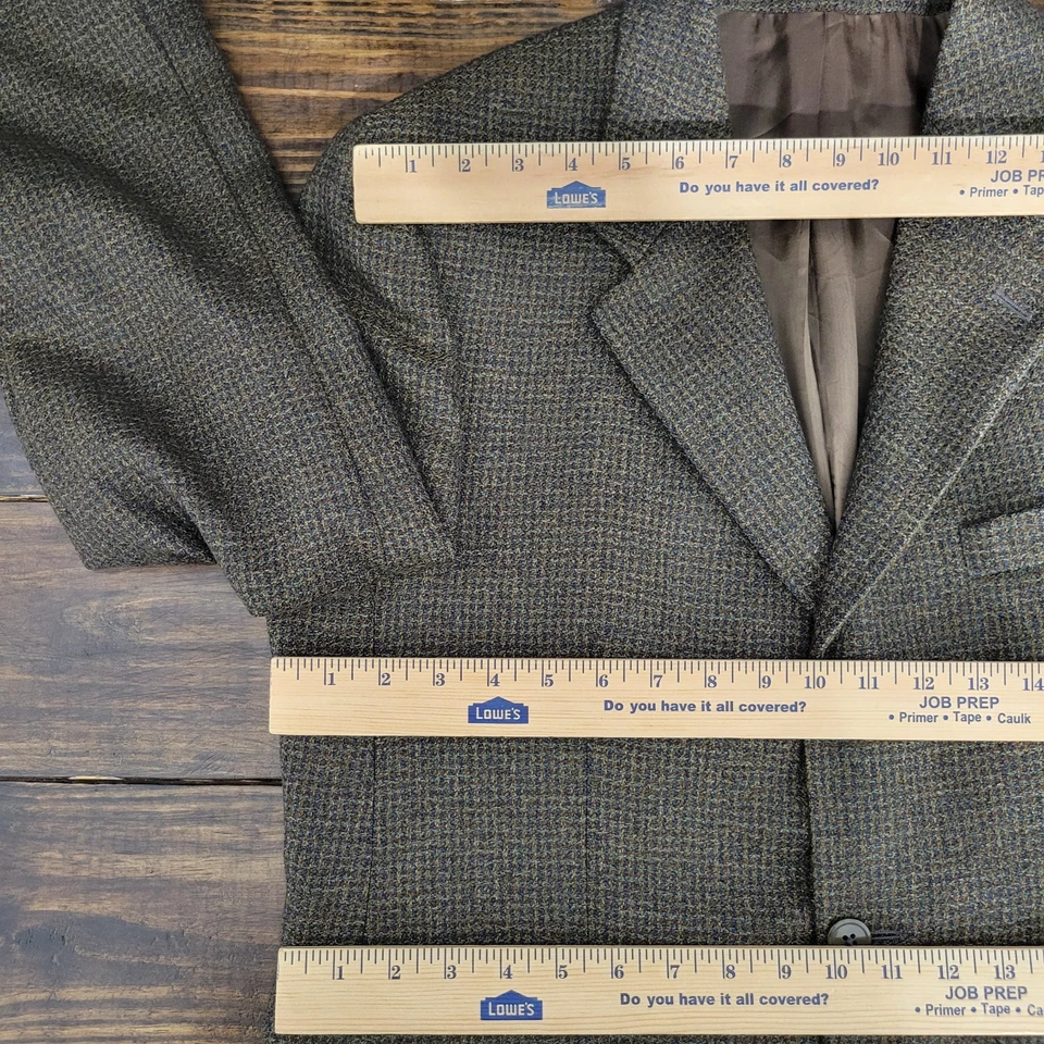 Abrigo Blazer Deportivo Brandini Le Collezioni Para Hombre Tres Botones Tweed Lana Oliva 40S Foto 2 de 4