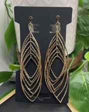 4  Earring Set Clip-On Gold-tone Boho Retro Dangle Drop New Free Ship B883