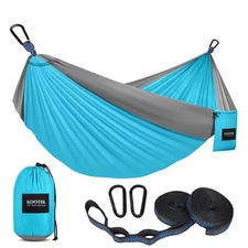 Camping Hammock 400 lbs Capacity, Portable Hammocks with Tree Straps & Attach...
