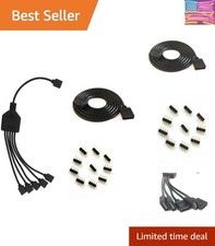 4 Pins Black RGB LED Splitter Cable LED Strip Connector 5 Way Splitter Y Spli...