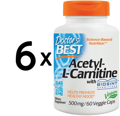 6 x Doctors Best Acetyl L-Carnitine with Biosint Carnitines, (407,41 EUR/kg)