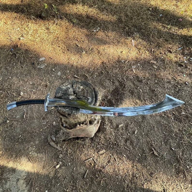 Custom Handmade Carbon Steel Blade Tactical Khopesh Sword| Hunting Sword Camping