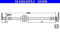 Bremsschlauch Vorne Ate 245103 03753 FÜR Opel Renault