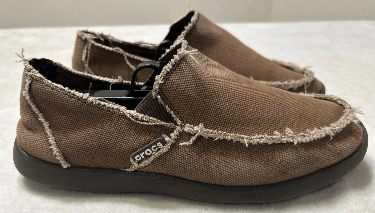 Crocs Mens Santa Cruz Playa Loafer Shoes Brown White Slip‎ On Dual Comfort 7 Santa Cruz Men main image 3